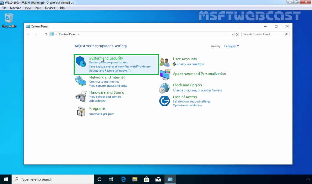 7. Open Control Panel