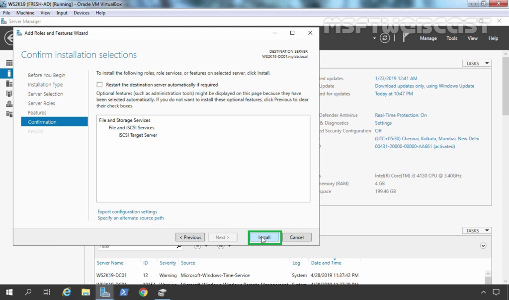 8. Click on Install