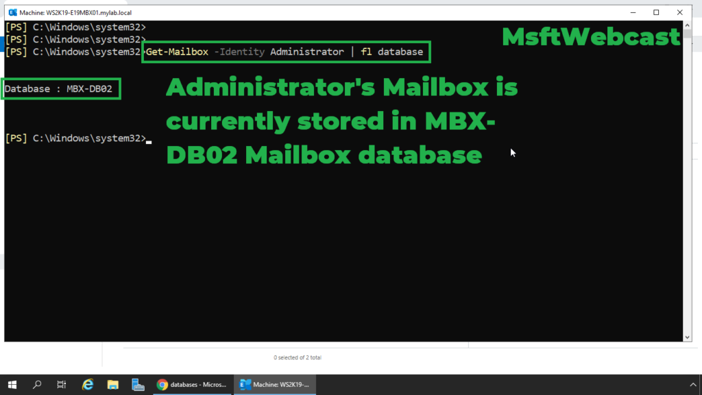 1. Open Exchange Management Shell EMS