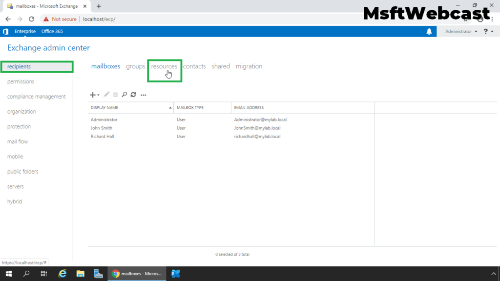 1. click on resources tab