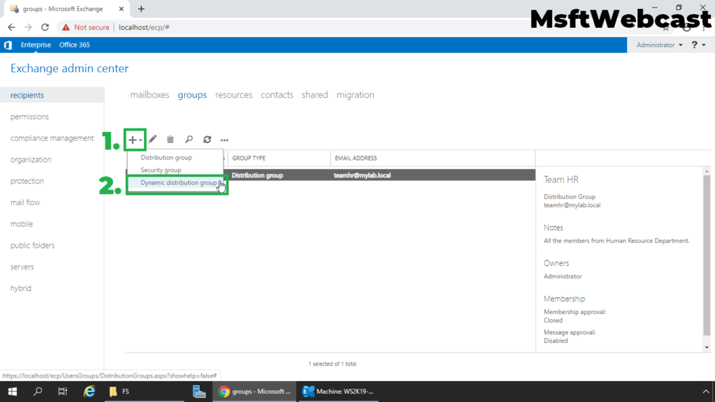 1. select new dynamic distribution group