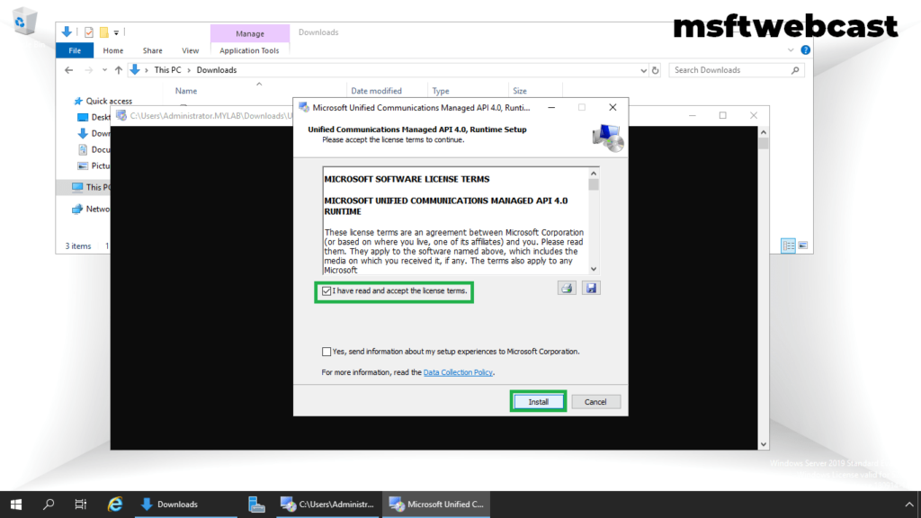 10. click on install