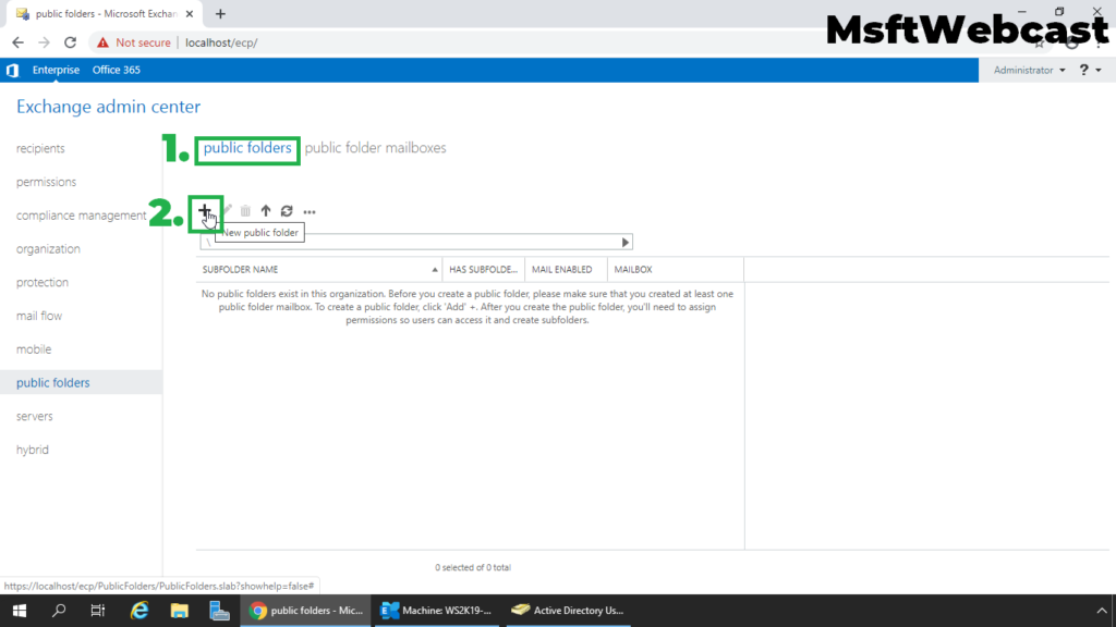 10. click on public folders tab
