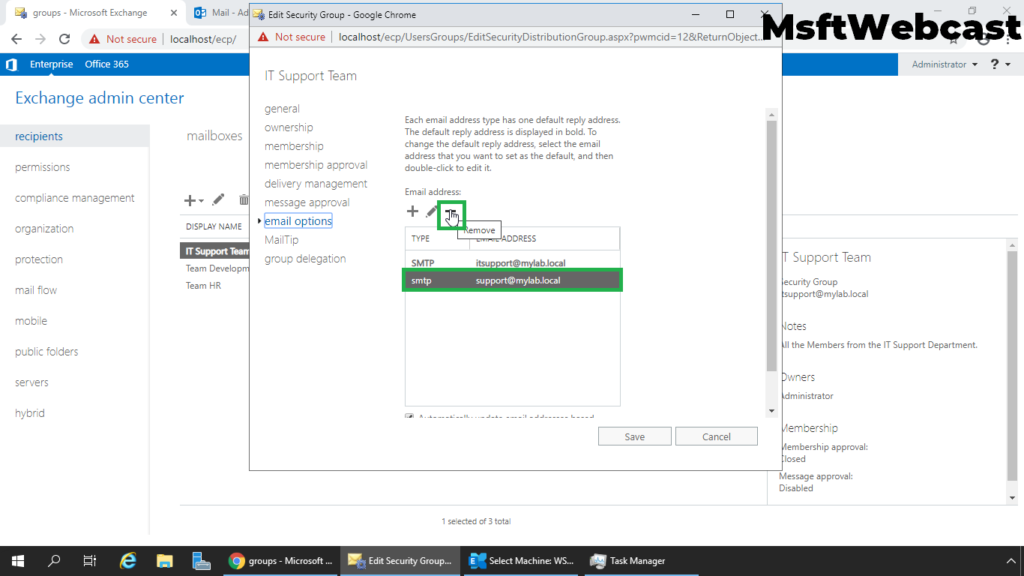 11. click on minus sign to remove