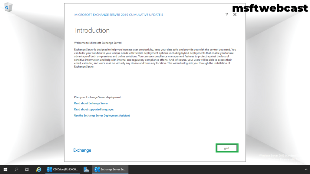 12. click next on introduction page