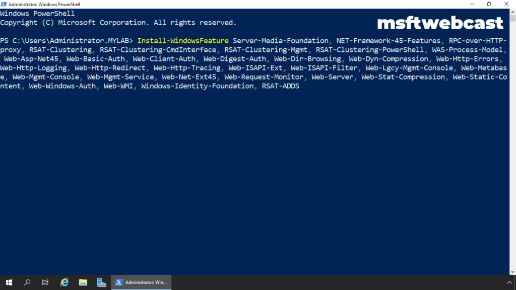 13. install required roles and features