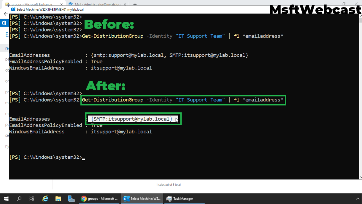 Add-Remove Alias Email Address for a Mailbox in Exchange 2019
