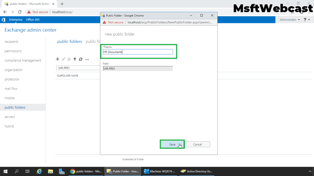 14. specify public folder name and click on save