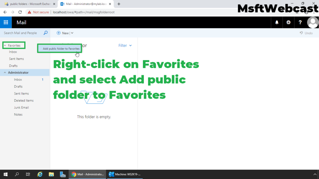 17. add public folder to the favorites in owa