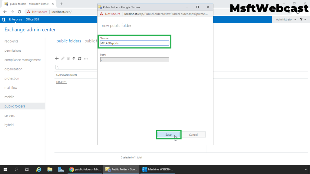2. specify public folder name and click on save