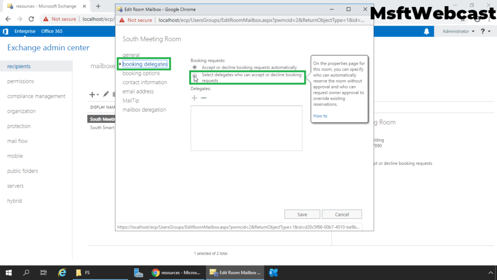 3. click on booking delegates tab