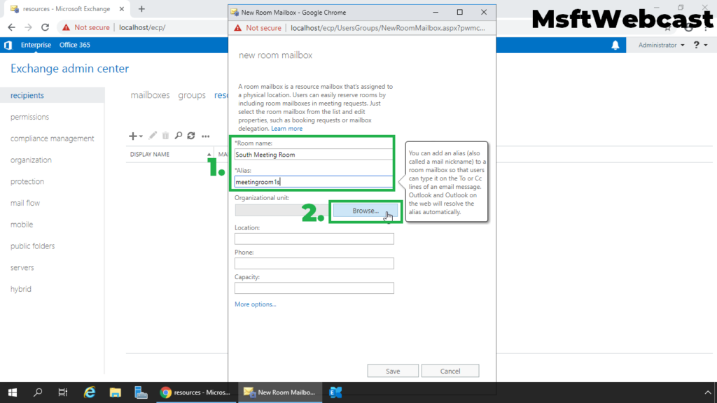 3. specify alias name and display name