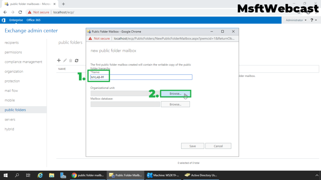3. specify public folder name and click on browse
