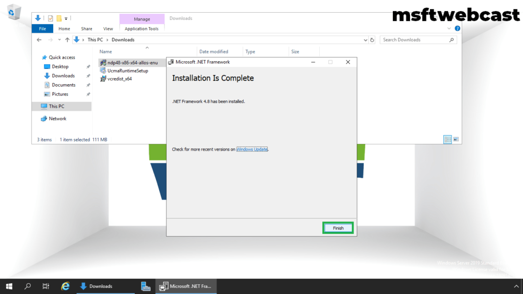 4. click on close