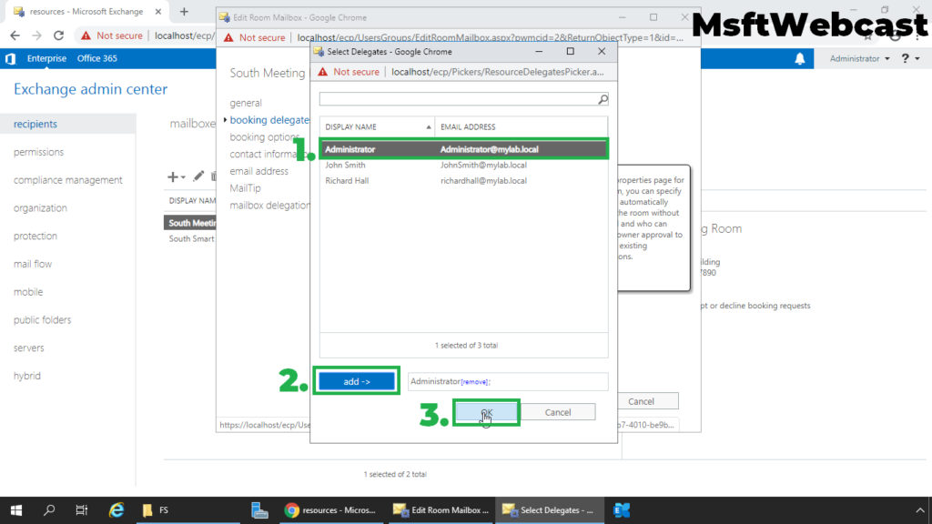 5. add administrator as a delegate