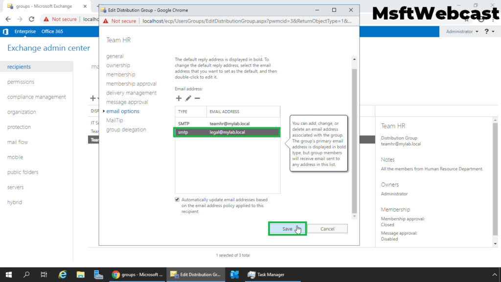 5. click on save