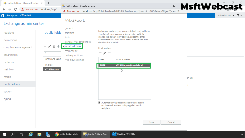 7. click on email-address tab