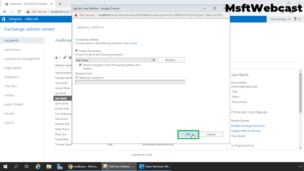 7. click on ok to save changes