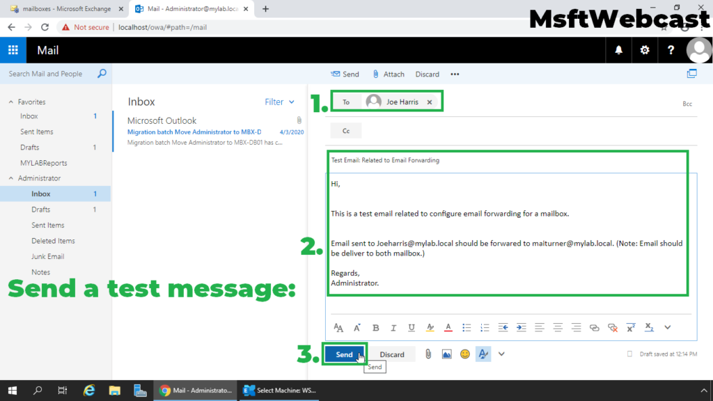 9. send a test message