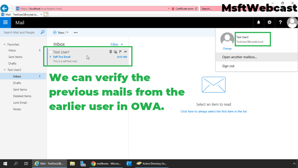 17. access the mailbox and check for old messages