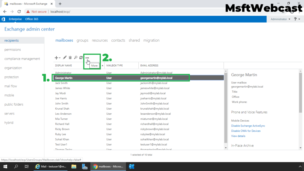 2. select the mailbox and click on three dots