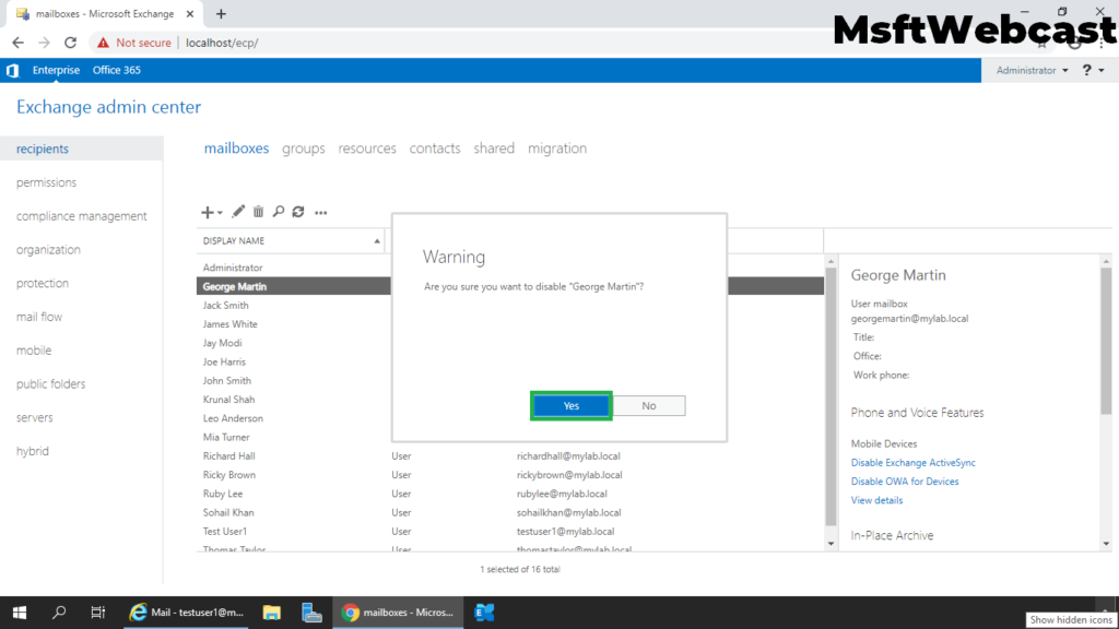 4. click on YES on warning page