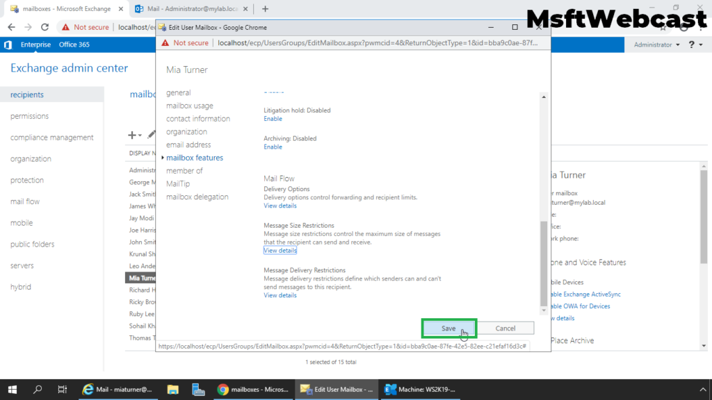 7. click on save