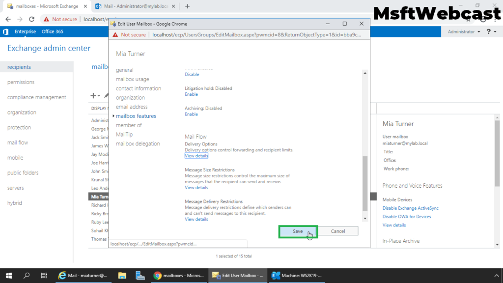 8. click on save