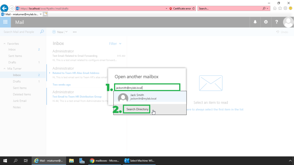 8. specify the email address of the user