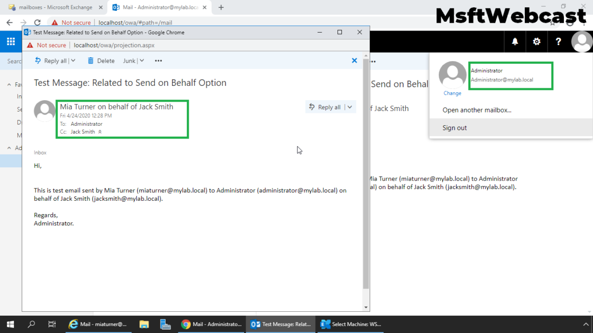 How to Grant Send on Behalf Permission in Exchange 2019