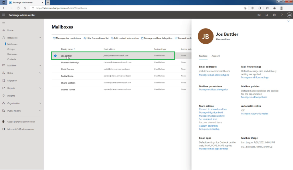 Configure Message Delivery Restrictions for a Mailbox