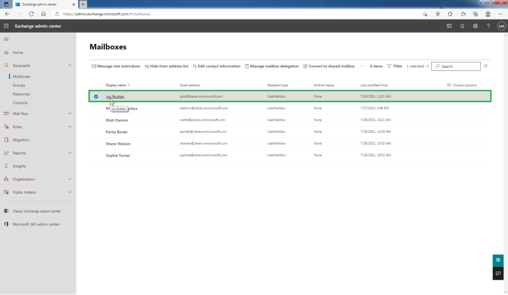 Configure Message Size Limits for a Mailbox 