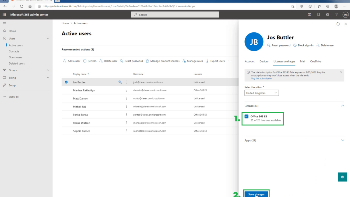 Assign or Remove License to Microsoft 365 User Account