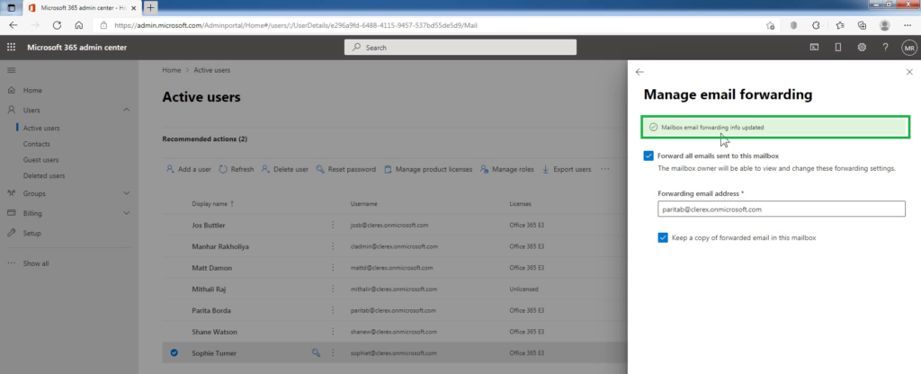 Configure email forwarding in Microsoft 365