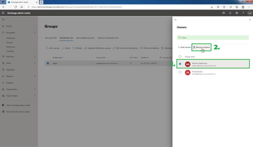 17_remove_owners_Distribution_Group_in_Exchange_Online