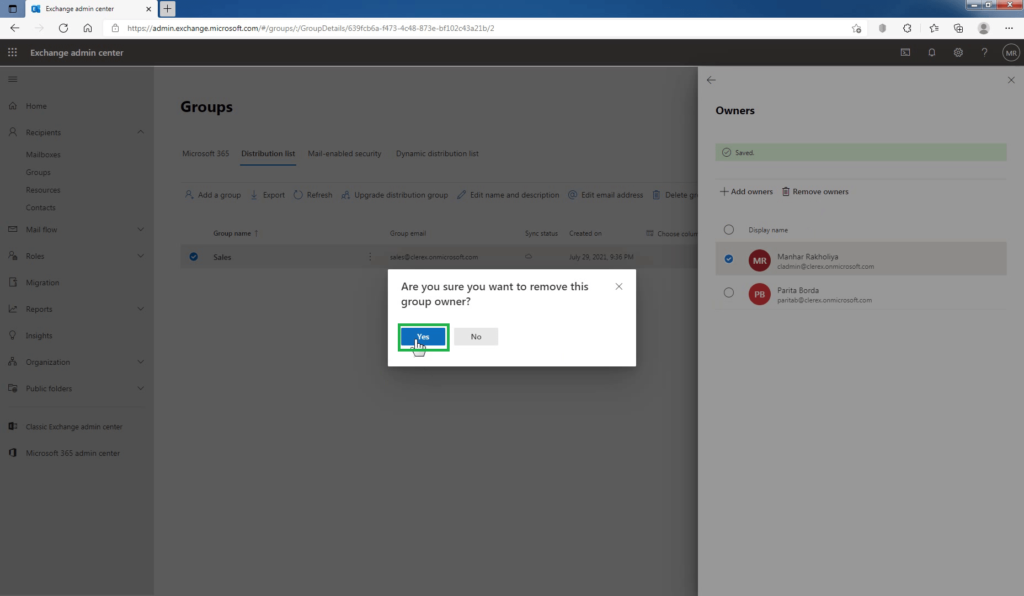 18_remove_owners_Distribution_Group_in_Exchange_Online