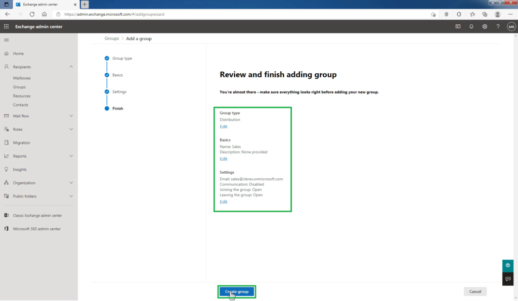 8_review_settings_of_Distribution_Group_in_Exchange_Online